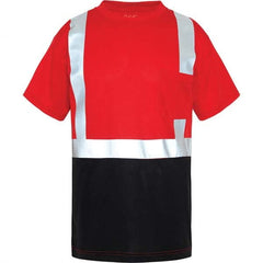 GSS Safety - Size 4XL Red, Black & Silver High Visibility Short Sleeve T-Shirt - Exact Tool & Supply