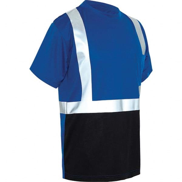 GSS Safety - Size 4XL Blue, Black & Silver High Visibility Short Sleeve T-Shirt - Exact Tool & Supply