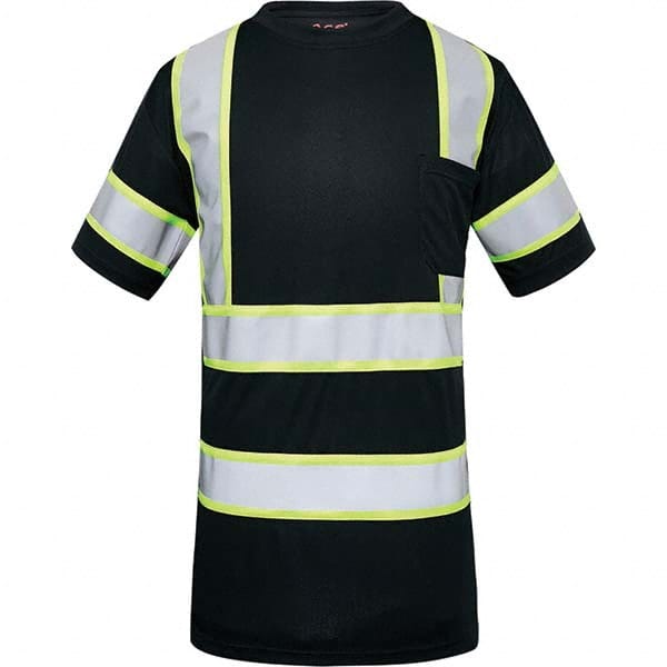 GSS Safety - Size 5XL Black & Silver High Visibility Short Sleeve T-Shirt - Exact Tool & Supply
