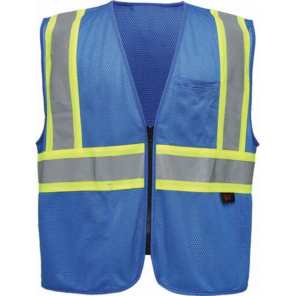 GSS Safety - Size L/XL Blue Mesh General Purpose High Visibility Vest - Exact Tool & Supply