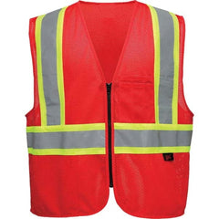 GSS Safety - Size L/XL Red Mesh General Purpose High Visibility Vest - Exact Tool & Supply
