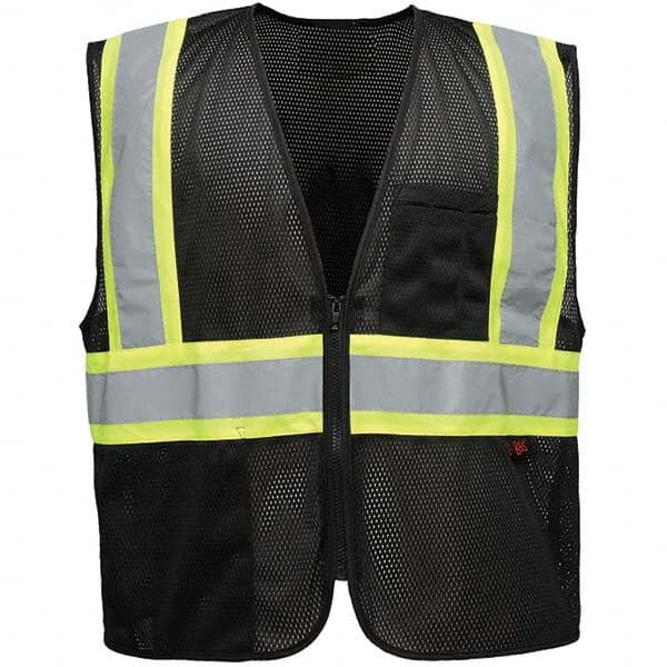 GSS Safety - Size L/XL Black Mesh General Purpose High Visibility Vest - Exact Tool & Supply