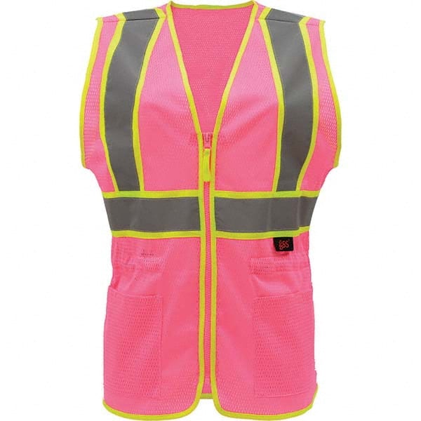 GSS Safety - Size L/XL Pink Mesh General Purpose High Visibility Vest - Exact Tool & Supply