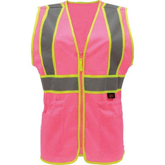 GSS Safety - Size L/XL Pink Mesh General Purpose High Visibility Vest - Exact Tool & Supply