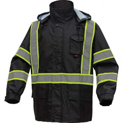 GSS Safety - Size L/XL Black Waterproof Rain Jacket - Exact Tool & Supply