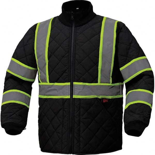 GSS Safety - Size 4XL Black Waterproof & Wind Resistant Jacket - Exact Tool & Supply