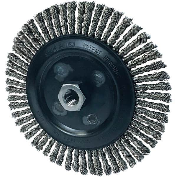 Osborn - 7" OD, 5/8-11 Arbor Hole, Stringer Bead Stainless Steel Wheel Brush - Exact Tool & Supply