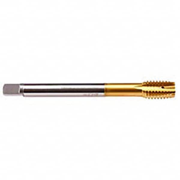 Emuge - M10x1.00 Metric Fine 6HX 4 Flute TiN Finish HSS-E Spiral Point Tap - Exact Tool & Supply