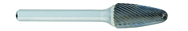 SL-3L6 -- 9mm x 26mm LOC x 6mm Shank x 6 OAL 14 Degree Included Angle Carbide Medium Right Hand Spiral Burr - Exact Tool & Supply