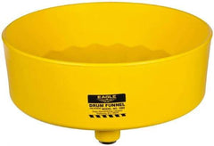 Eagle - 7" High x 18" Diam, Polyethylene, Drum Funnel with Brass Screen - 30 to 55 Gal Drum/Pail Capacity - Exact Tool & Supply