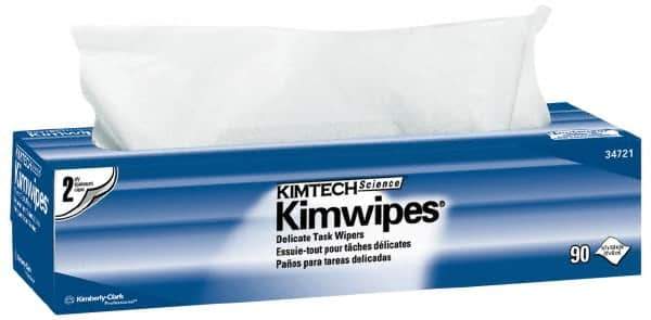 Kimtech - Dry Clean Room/Lab/Critical Task Wipes - Pop-Up, 16-5/8" x 14-3/4" Sheet Size, White - Exact Tool & Supply