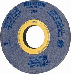 Norton - 16" Diam x 5" Hole x 1-1/2" Wide Centerless & Cylindrical Grinding Wheel - 46 Grit, Aluminum Oxide, Type 1, Coarse Grade, Vitrified Bond, No Recess - Exact Tool & Supply