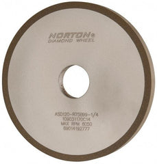 Norton - 6" Diam x 1-1/4" Hole x 1/2" Thick, 120 Grit Surface Grinding Wheel - Diamond, Type 1A1, Fine Grade, Resinoid Bond - Exact Tool & Supply