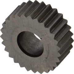 Made in USA - 5/8" Diam, 90° Tooth Angle, 14 TPI, Standard (Shape), Form Type High Speed Steel Straight Knurl Wheel - 1/4" Face Width, 1/4" Hole, Circular Pitch, Series GK - Exact Tool & Supply