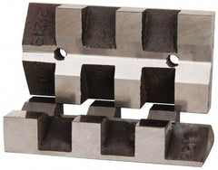 Heinrich - 4" Wide, V-Groove Vise Jaw - Ductile Iron, Fixed Jaw, Compatible with DA-2200-SC Vises - Exact Tool & Supply