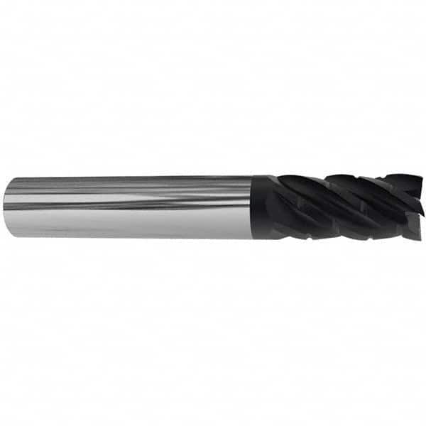 Accupro - 5/8" Diam 5 Flute Solid Carbide 0.09" Corner Radius End Mill - Exact Tool & Supply
