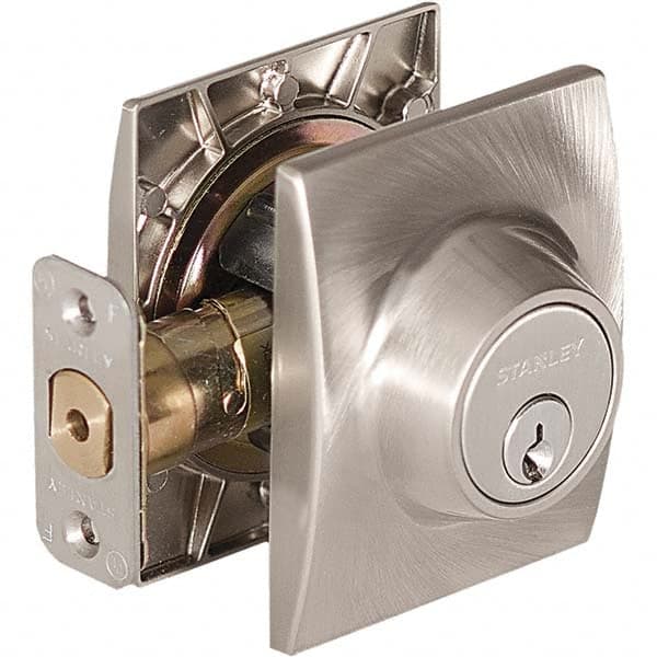 Stanley - Deadbolts Type: Single Cylinder Door Thickness Range: 1-3/8 - 1-3/4 - Exact Tool & Supply