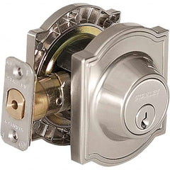 Stanley - Deadbolts Type: Single Cylinder Door Thickness Range: 1-3/8 - 1-3/4 - Exact Tool & Supply
