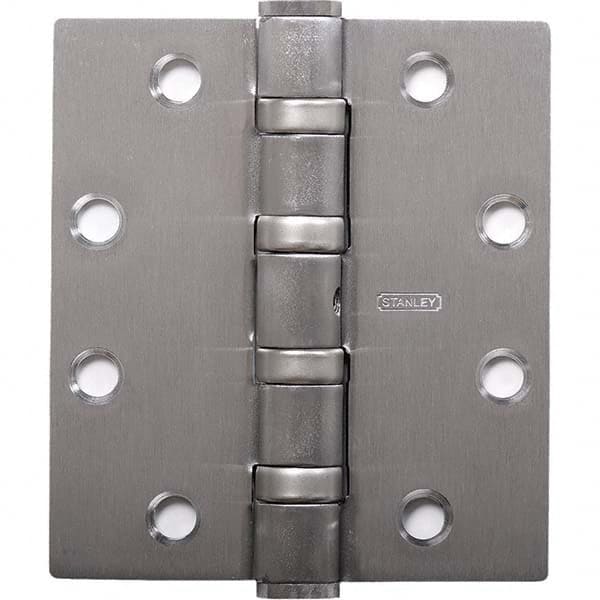 Stanley - 4-1/2" Long x 5" Wide Grade 1 304 Stainless Steel Full Mortise Ball Bearing Commercial Hinge - Exact Tool & Supply