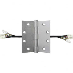 Stanley - 4-1/2" Long x 4-1/2" Wide Grade 1 Steel Full Mortise, Concealed Electric Commercial Hinge - Exact Tool & Supply