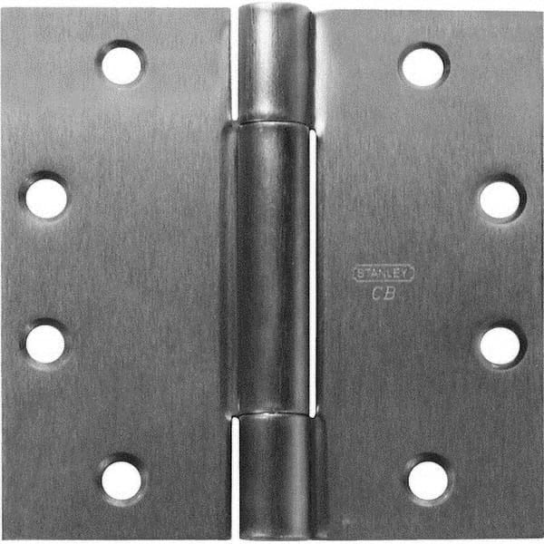 Stanley - 4-1/2" Long x 5" Wide Grade 1 Steel Full Mortise Ball Bearing Commercial Hinge - Exact Tool & Supply