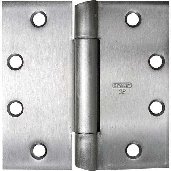 Stanley - 4-1/2" Long x 4-1/2" Wide Grade 1 Steel Full Mortise Ball Bearing Commercial Hinge - Exact Tool & Supply