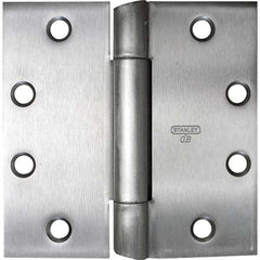 Stanley - 4-1/2" Long x 4-1/2" Wide Grade 1 Steel Full Mortise Ball Bearing Commercial Hinge - Exact Tool & Supply
