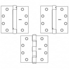 Stanley - 4-1/2" Long x 4-1/2" Wide Grade 1 Steel Full Mortise Spring Commercial Hinge - Exact Tool & Supply