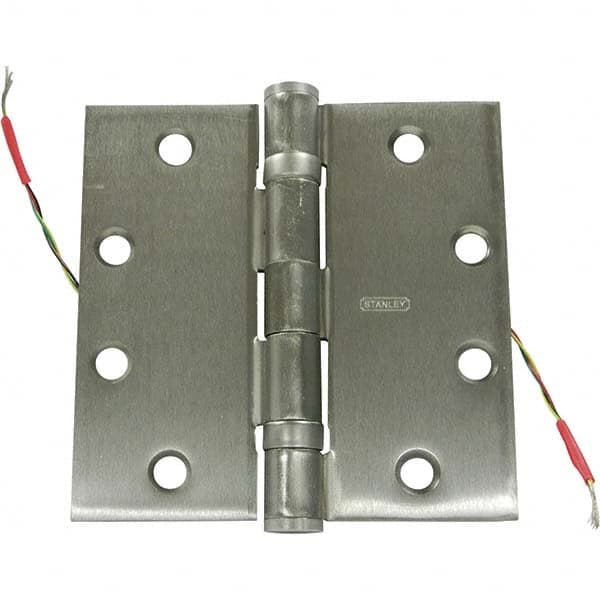 Stanley - 4" Long x 4-1/2" Wide Grade 1 Steel Full Mortise, Concealed Electric Commercial Hinge - Exact Tool & Supply