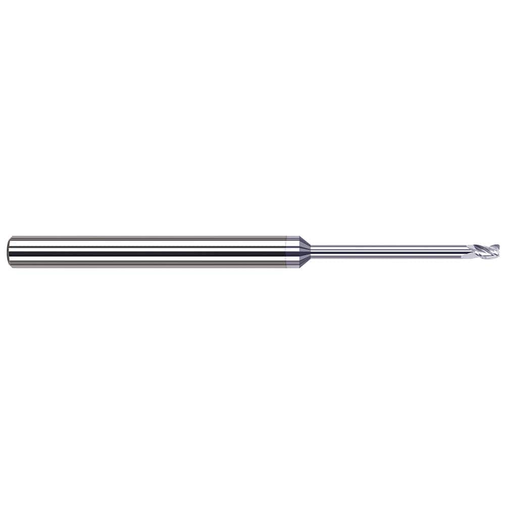 Corner Radius End Mill: 3/16″ Dia, 0.285″ LOC, 0.005″ Radius, 3 Flutes, Solid Carbide 4″ OAL, 3/16″ Shank Dia, 42 ° Helix, TiB2 Coated, Corner Radius End
