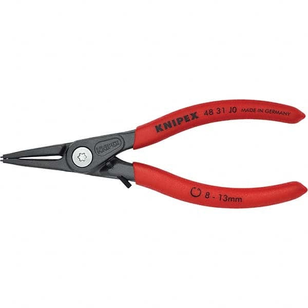 Retaining Ring Pliers; Type: Internal; Tip Angle: 0  ™; Body Material: Steel; Handle Material: Non-Slip Plastic; Tether Style: Not Tether Capable; Features: Heavy-Duty; Overstretching Limiter; Bolted Joint; Zero Backlash Operation; Adjustable Stop Screw;