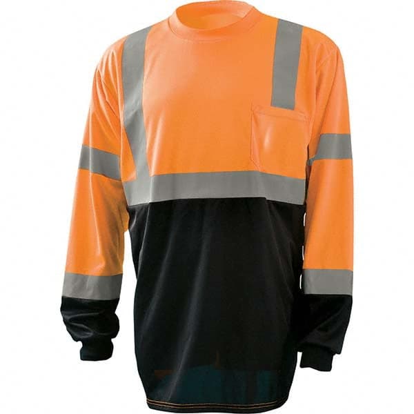 OccuNomix - Size 2XL Hi-Vis Orange & Black High Visibility Long Sleeve T-Shirt - Exact Tool & Supply