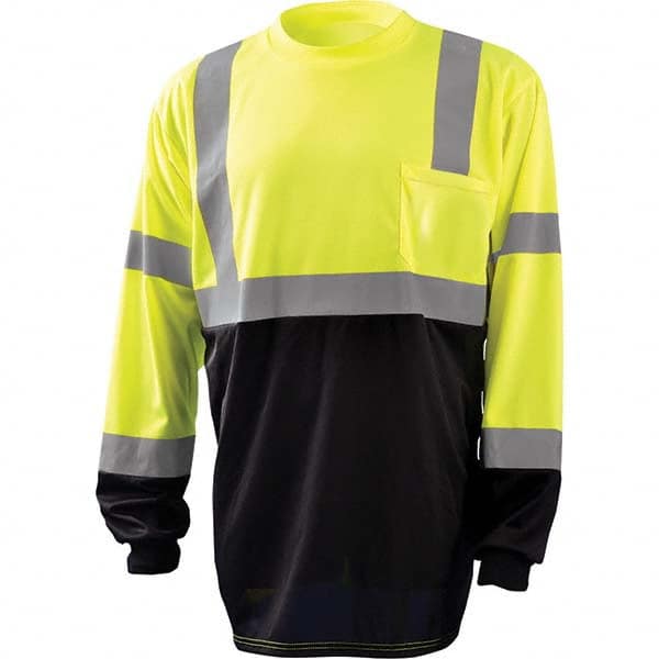 OccuNomix - Size S Hi-Vis Yellow & Black High Visibility Long Sleeve T-Shirt - Exact Tool & Supply