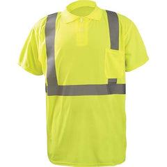 OccuNomix - Size 2XL Hi-Vis Yellow High Visibility Short Sleeve Polo Shirt - Exact Tool & Supply