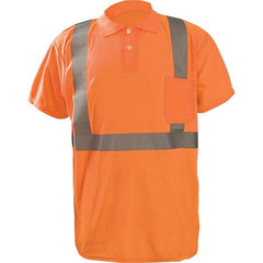 OccuNomix - Size 3XL Hi-Vis Orange High Visibility Short Sleeve Polo Shirt - Exact Tool & Supply