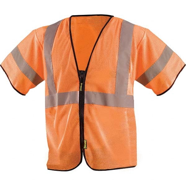 OccuNomix - Size S/M HI-Vis Orange Mesh General Purpose High Visibility Vest - Exact Tool & Supply