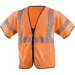 OccuNomix - Size S/M HI-Vis Orange Mesh General Purpose High Visibility Vest - Exact Tool & Supply