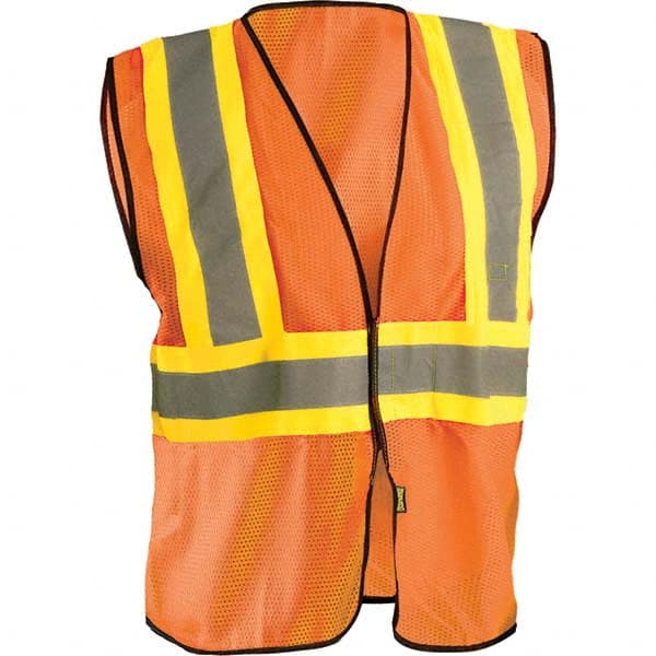 OccuNomix - Size 4X/5X L HI-Vis Orange Mesh General Purpose High Visibility Vest - Exact Tool & Supply