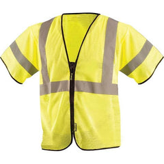 OccuNomix - Size 4X/5X L Hi-Vis Yellow Mesh General Purpose High Visibility Vest - Exact Tool & Supply