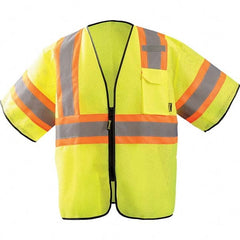 OccuNomix - Size L/XL Hi-Vis Yellow Mesh General Purpose High Visibility Vest - Exact Tool & Supply
