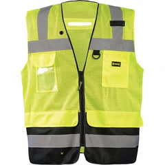 OccuNomix - Size 5XL Hi-Vis Yellow Mesh Surveyor's High Visibility Vest - Exact Tool & Supply