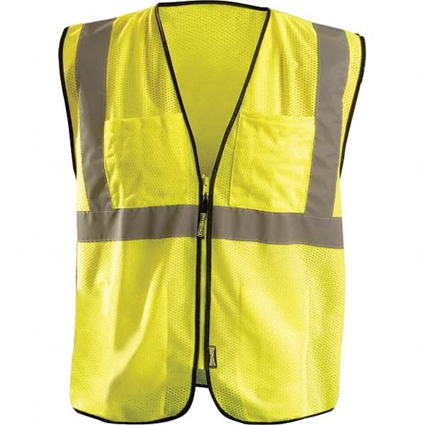 OccuNomix - Size 4X/5X L Hi-Vis Yellow Mesh Surveyor's High Visibility Vest - Exact Tool & Supply
