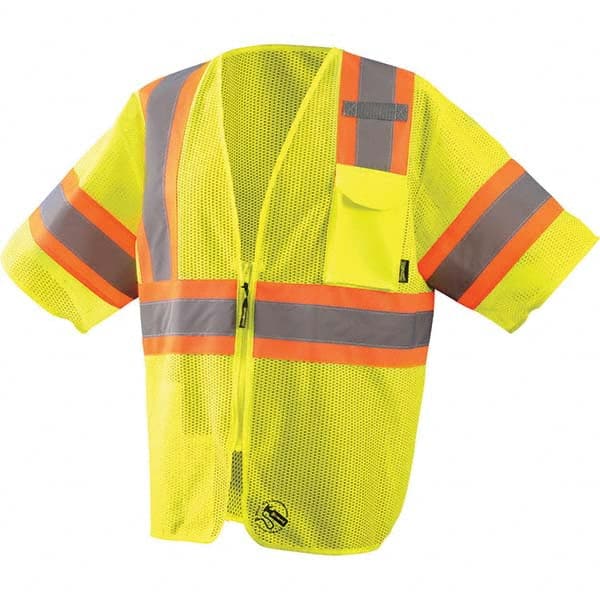 OccuNomix - Size 4XL Hi-Vis Yellow Mesh General Purpose High Visibility Vest - Exact Tool & Supply