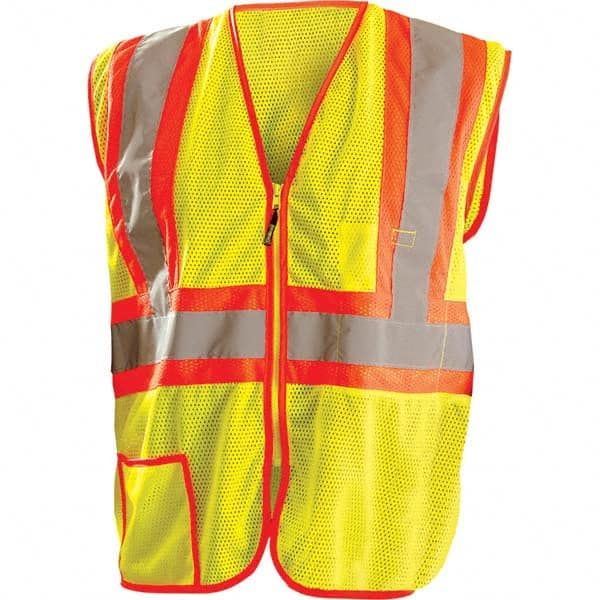 OccuNomix - Size XL Hi-Vis Yellow Mesh General Purpose High Visibility Vest - Exact Tool & Supply