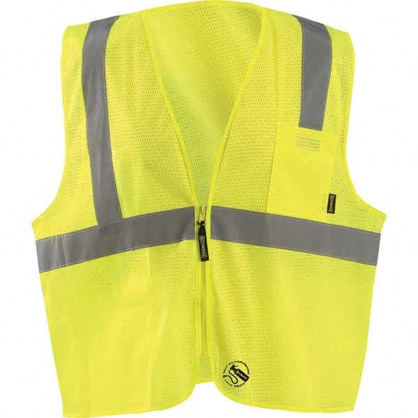 OccuNomix - Size S Hi-Vis Yellow Mesh General Purpose High Visibility Vest - Exact Tool & Supply