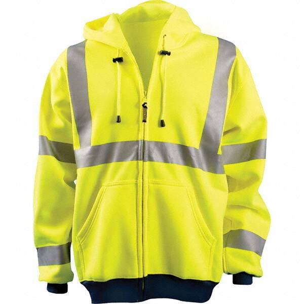 OccuNomix - Size S Hi-Viz Yellow High Visibility Sweatshirt - Exact Tool & Supply