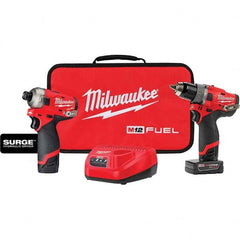 Milwaukee Tool - Cordless Tool Combination Kits Voltage: 12 Tools: Hammer Drill; Impact Driver - Exact Tool & Supply