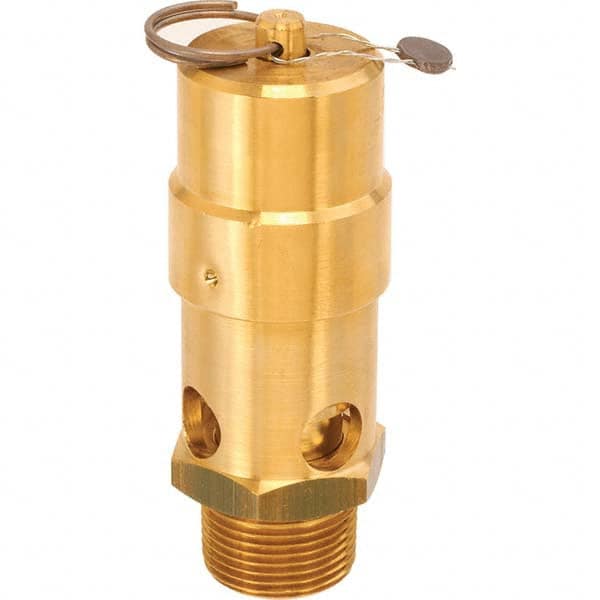 1″ Inlet, ASME Safety Valve MNPT Ends, 250 Max psi, Brass
