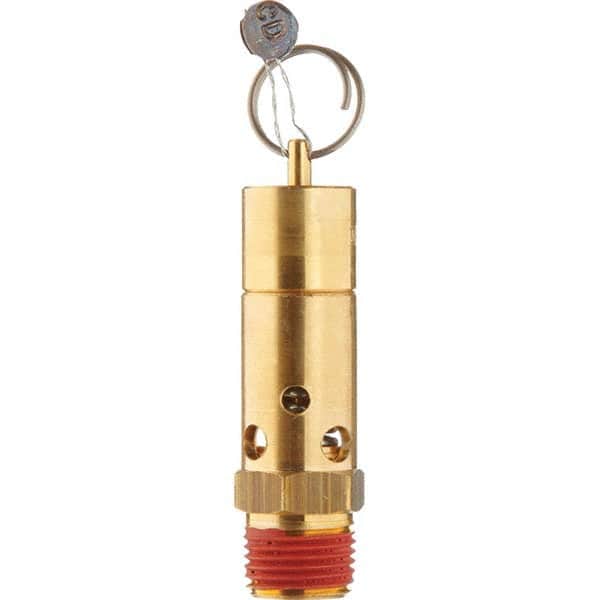 1/2″ Inlet, ASME Safety Valve MNPT Ends, 150 Max psi, Brass