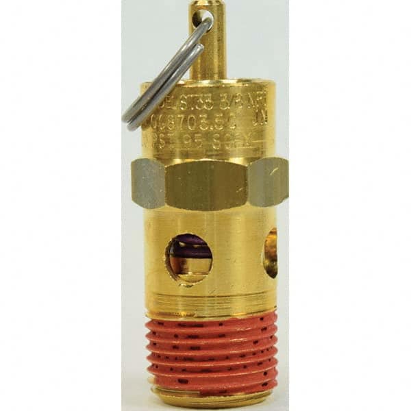 3/8″ Inlet, ASME Safety Valve MNPT Ends, 200 Max psi, Brass